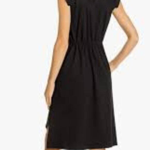 SEE BY CHLOE Cotton Yoke Step Hem Embroidery/Aplique Black KneeMid Dress XS $375 - Picture 6 of 15